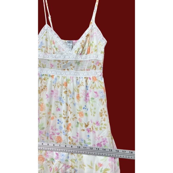Rue 21 - Women's Summer Sleeveless High Low Hem Ruffle Floral Dress - White -XS - Picture 5 of 16